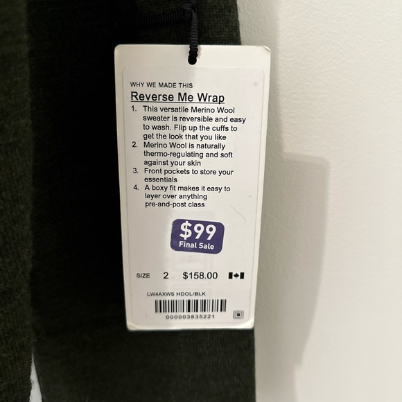 Lululemon Reverse Me Wrap - Picture 3 of 3